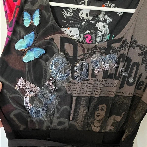 Desigual - Colorful Long Sleeve Dress with Graphic Design - Picture 3 of 6